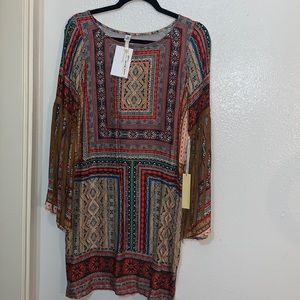 Printed fringe dress